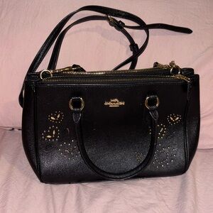 Black Coach Bag with gold details